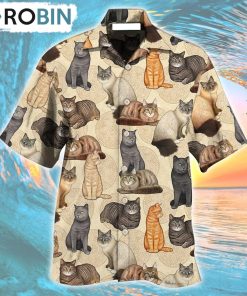 Cat Make Me Happy Hawaiian Shirt, Gìt for Summer Shirt