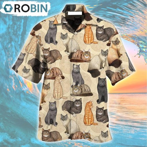 Cat Make Me Happy Hawaiian Shirt, Gìt for Summer Shirt