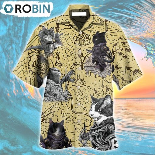 Cat Warrior Strong Hawaiian Shirt, Gìt for Summer Shirt