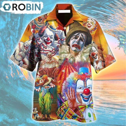 Clown Funny Happy In Crown Hawaiian Shirt, Gìt for Summer Shirt