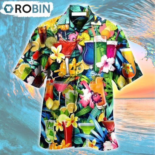 Cocktail And Flowers Hawaiian Shirt, Gìt for Summer Shirt