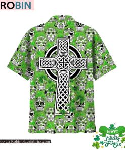 Cross Skull Irish St Patrick Day Hawaiian Shirt