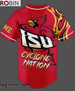 Cyclone Nation Iowa State Cyclones Custom Baseball Jersey Cyclone Nation Iowa State Cyclones Custom Baseball Jersey