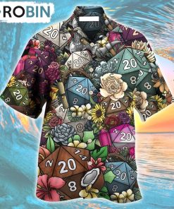D20 Loves Flowers Hawaiian Shirt, Gìt for Summer Shirt