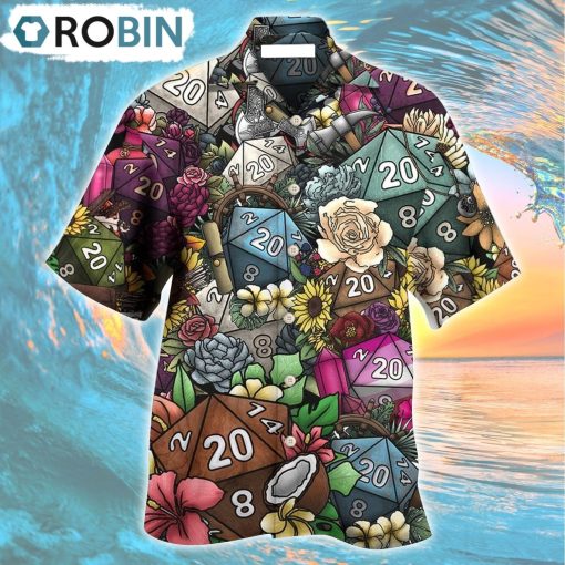 D20 Loves Flowers Hawaiian Shirt, Gìt for Summer Shirt