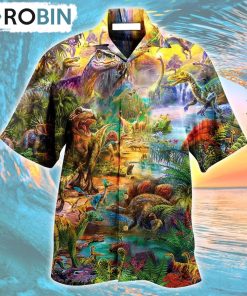 Dinosaur Colorful World Of Dinosaur Hawaiian Shirt, Gìt for Summer Shirt