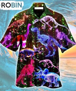 Dinosaur Neon The Sparkling X-Ray Hawaiian Shirt, Gìt for Summer Shirt