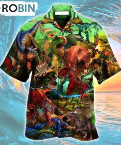Dinosaur Strong War Life Hawaiian Shirt, Gìt for Summer Shirt