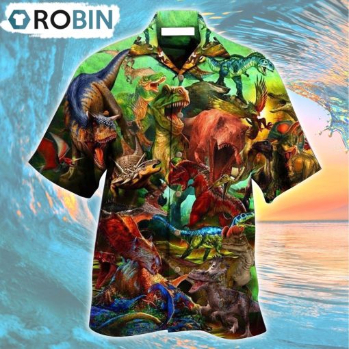 Dinosaur Strong War Life Hawaiian Shirt, Gìt for Summer Shirt