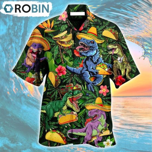 Dinosaur Taco Funny T-rex Hawaiian Shirt, Gìt for Summer Shirt