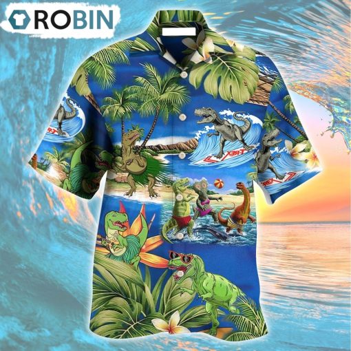 Dinosaur World Summer Beach Hawaiian Shirt, Gìt for Summer Shirt