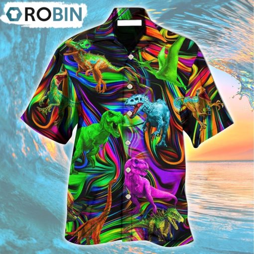 Dinosaur World Summer Colorful Style Hawaiian Shirt, Gìt for Summer Shirt