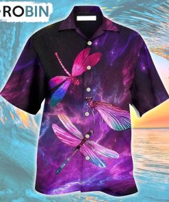 Dragonfly Purple Love Sky Hawaiian Shirt, Gìt for Summer Shirt