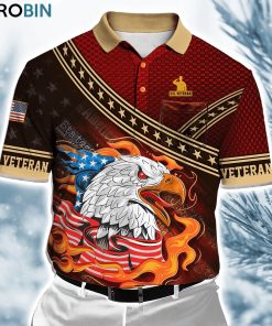 Eagle American Flag Polo Shirt