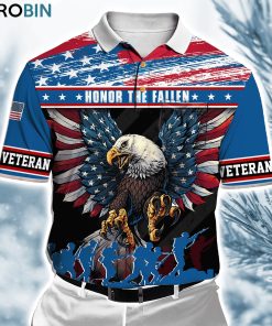 Eagle Soldier Honor The Fallen Polo Shirt