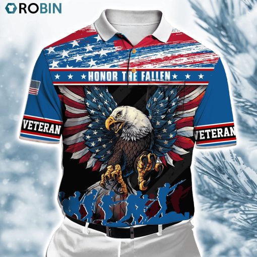 Eagle Soldier Honor The Fallen Polo Shirt