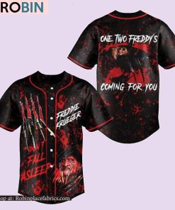 Freddie Krueger One Two Freddy’s Coming For You Baseball Jersey Freddie Krueger One Two Freddy’s Coming For You Baseball Jersey