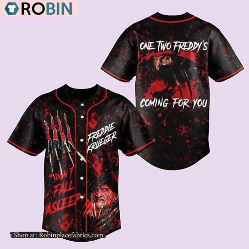 Freddie Krueger One Two Freddy’s Coming For You Baseball Jersey