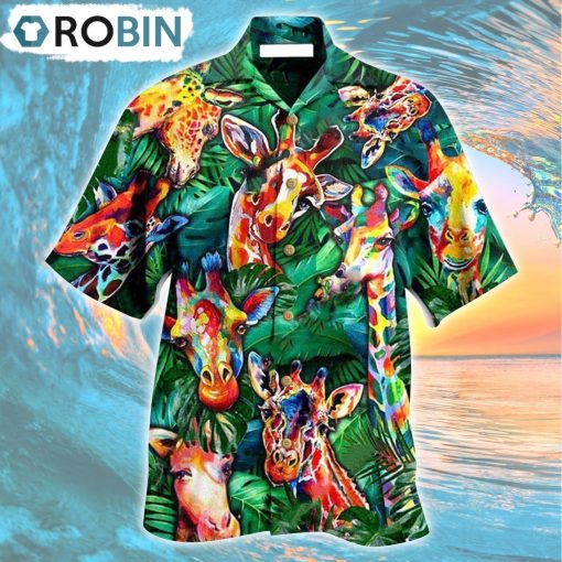 Giraffe Living The High Life Hawaiian Shirt, Gìt for Summer Shirt