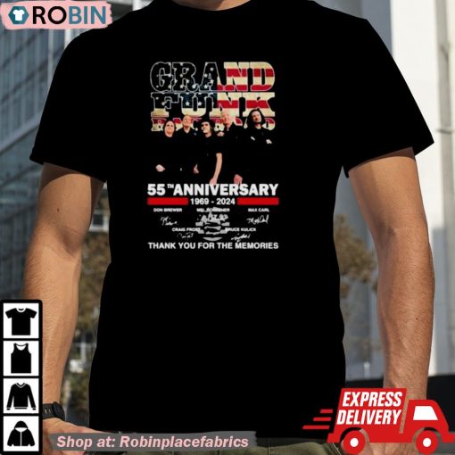 Grand Funk Railroad 55th Anniversary 1969-2024 Thank You For The Memories Shirt