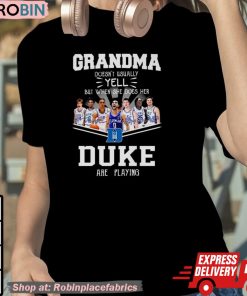 Grandma Doesn’t Usually Yell But When She Does Her Duke Blue Devils Are Playing Signatures Shirt Grandma Doesn’t Usually Yell But When She Does Her Duke Blue Devils Are Playing Signatures Shirt