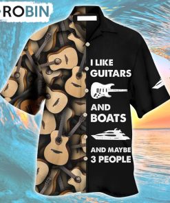 Guitar And Boat I Like Hawaiian Shirt, Gìt for Summer Shirt