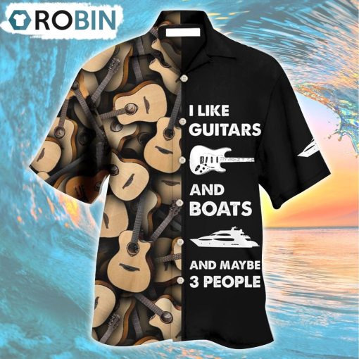Guitar And Boat I Like Hawaiian Shirt, Gìt for Summer Shirt