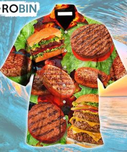 Hamburger Patties BBQ Style Hawaiian Shirt, Gìt for Summer Shirt Hamburger Patties BBQ Style Hawaiian Shirt, Gìt for Summer Shirt