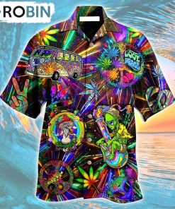 Hippie Alien Peace The Colorful Of Life Hawaiian Shirt, Gìt for Summer Shirt