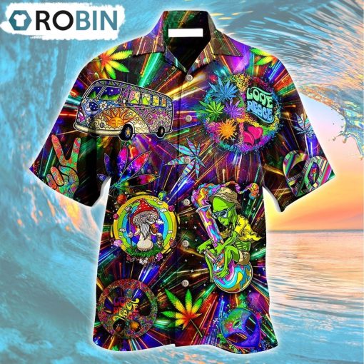 Hippie Alien Peace The Colorful Of Life Hawaiian Shirt, Gìt for Summer Shirt