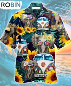 Hippie Elephant Wonderful Camping Hawaiian Shirt, Gìt for Summer Shirt