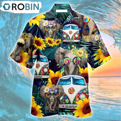 Hippie Elephant Wonderful Camping Hawaiian Shirt, Gìt for Summer Shirt