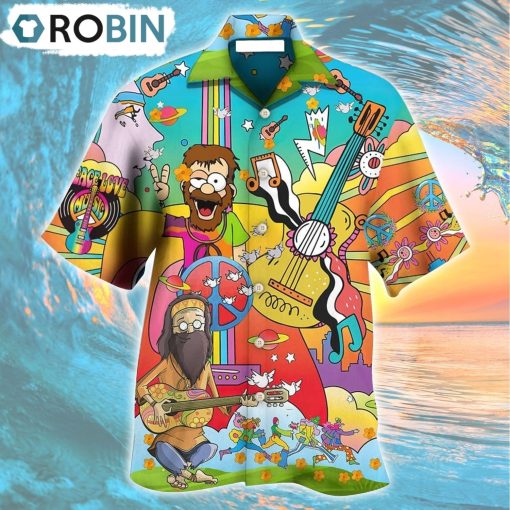 Hippie Peace Life Funny Style Hawaiian Shirt, Gìt for Summer Shirt