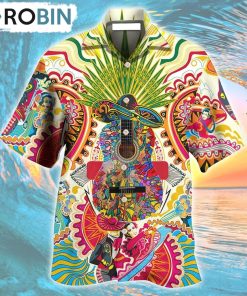 Hippie Peace Life Love Guitar Hawaiian Shirt, Gìt for Summer Shirt