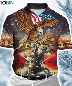 Honor The Fallen Eagle U.S Veteran Polo Shirt