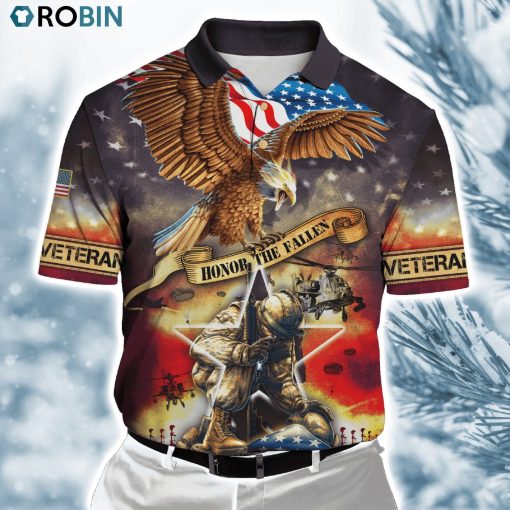 Honor The Fallen Eagle U.S Veteran Polo Shirt