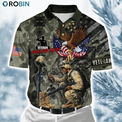 Honor The Fallen Eagle U.S Veteran V1 Polo Shirt