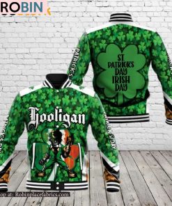 Hooligan Irish Leprechaun St Patricks Day Baseball Jacket