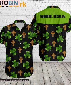 Hooligan Shamrock Irish Cross St Patricks Day Hawaiian Shirt