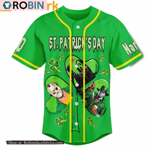 Horror Movies St Patricks Days Pinch Me I Dare You Custom Baseball Jersey