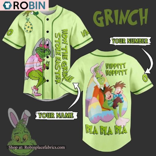 How The Grnch Stole Easter Baseball Jersey