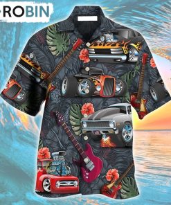 I Like Hot Rods And Guitars Hawaiian Shirt, Gìt for Summer Shirt
