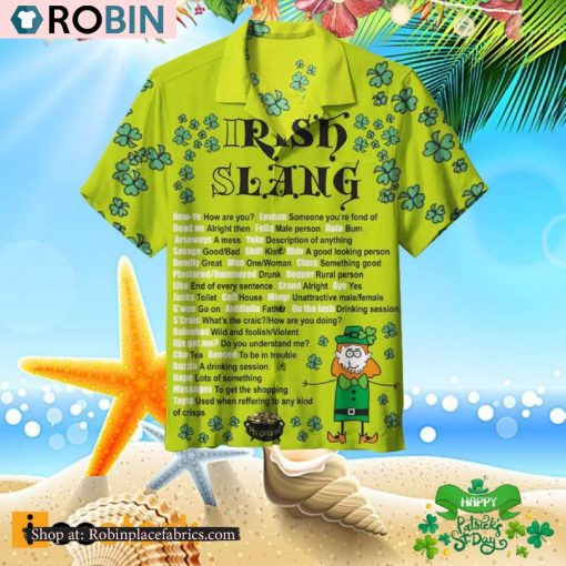 Irish Slang St Patricks Day Hawaiian Shirt