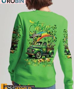 St Patricks Day Jesus Take The Wheel Patrick’s Day Women’s All Over Print Shirt