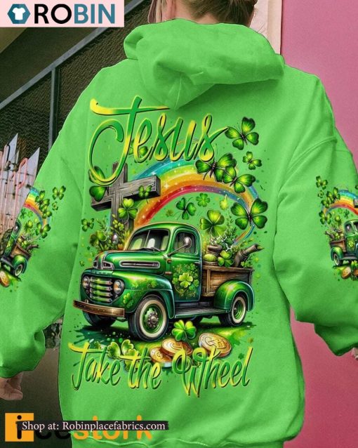 St Patricks Day Jesus Take The Wheel Patrick’s Day Women’s All Over Print Shirt
