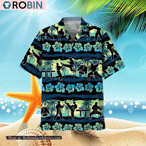 Karate Tropical Flower Beach Hawaiian Shirt