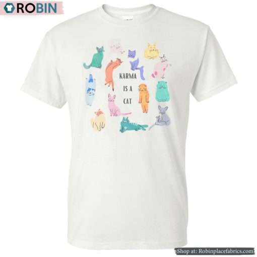 Karma Is A Cat Retro T Shirt