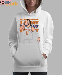 Knicks Jalen Brunson 11 Hand Sign Three Point Vector Shirt