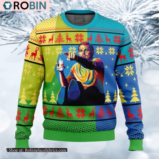 Leo Pointing Once Upon A Time Ugly Christmas Sweater