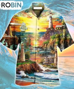 Lighthouse Love Ocean Hawaiian Shirt, Gìt for Summer Shirt